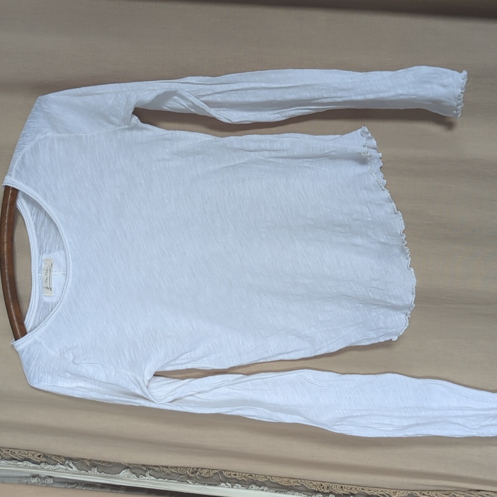 Free People We The Free Be My Baby Long Sleeve Knit Top Lettuce Trim - Picture 3 of 8